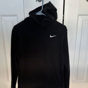 Nike Men's Black Hoodie with White Logo